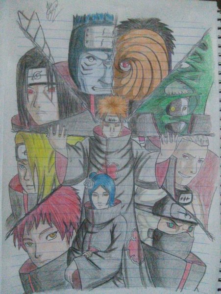 Рисовать Наруто Акацуки аниме Наруто