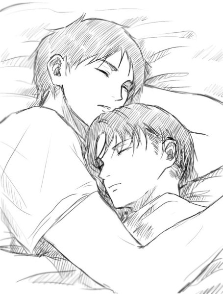 Леви и Эрен яой рисунки