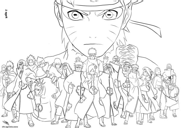 Раскраски из аниме Наруто Акацуки