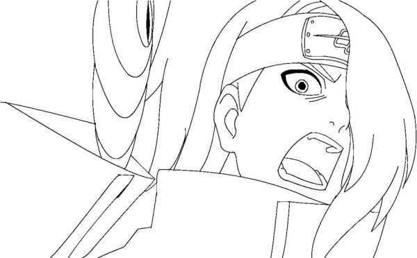 Раскраски Наруто Акацуки Дейдара