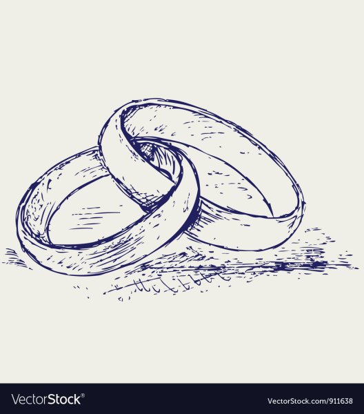 Обручальные кольца нарисованные