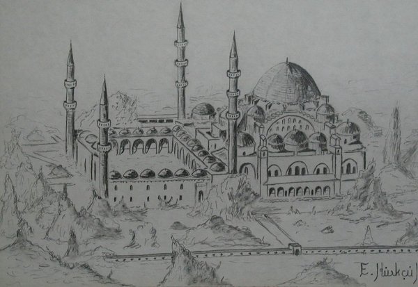 Мечеть Султанахмет рисунок