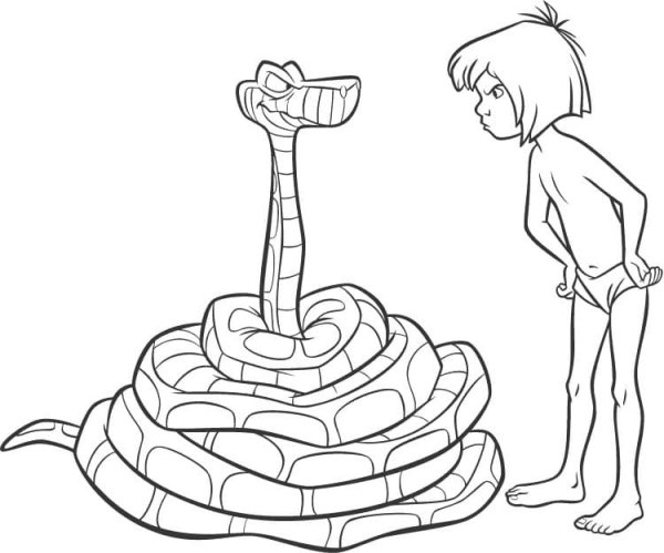 Маугли змея раскраска