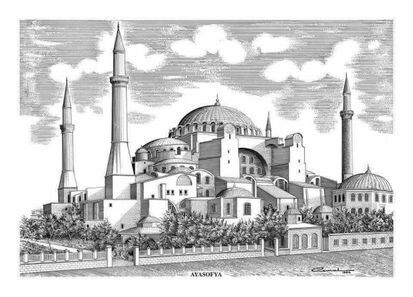 Храм Святой Софии в Константинополе рисунок
