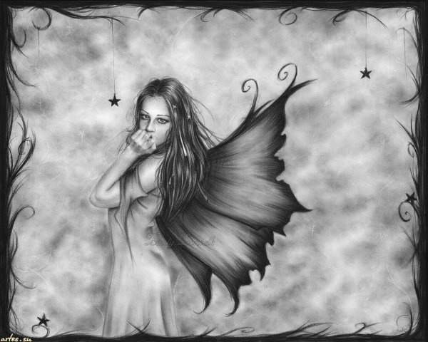 Мистические девушки карандашом