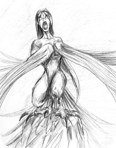 Мистические существа карандашом