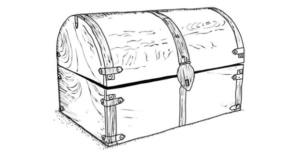 Древний сундук с узорами