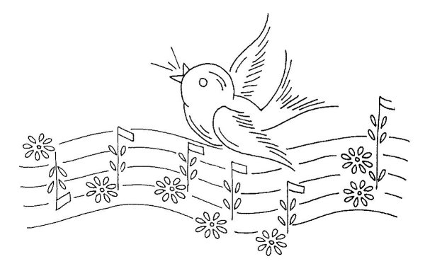 Птица поет раскраска