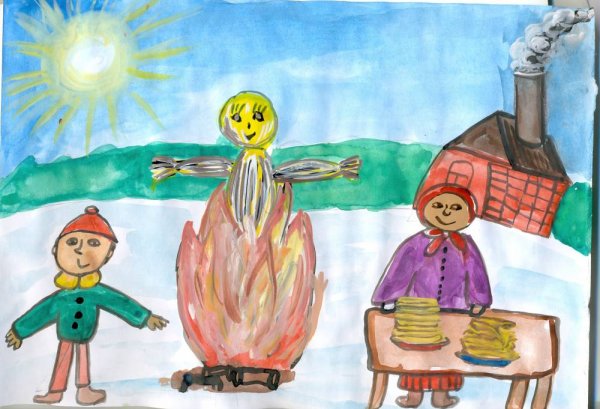 Масленица карандашом