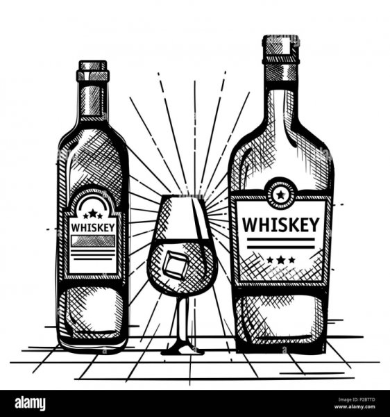 Нарисованная бутылка водки