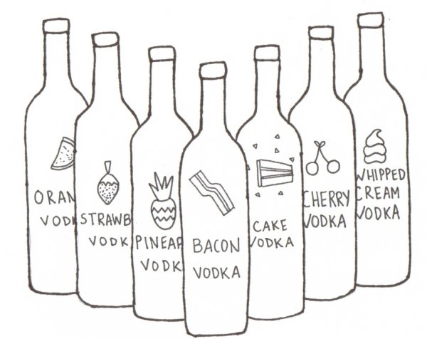 Нарисованная бутылка водки