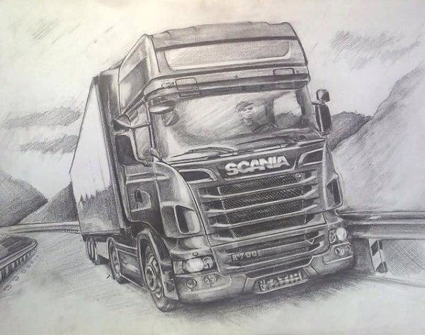 Грузовик зарисовка