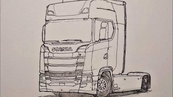 Скания карандашом