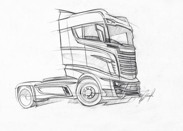 Грузовик Скания карандаш