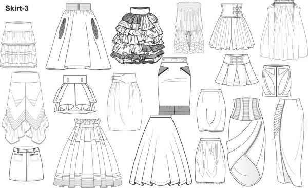 Эскиз юбки карандаш