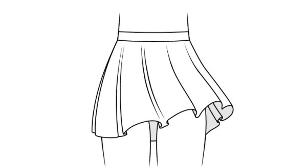 Юбка карандашом для срисовки