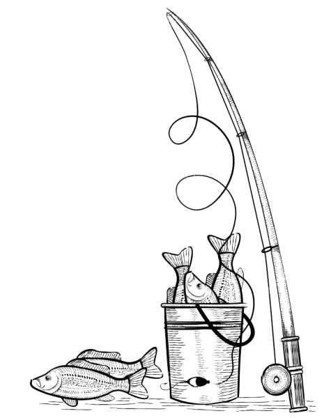 Рыбалка карандашом