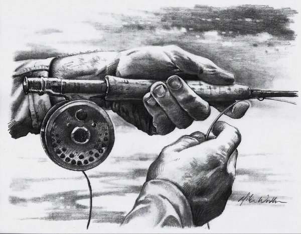 Раскраска удочка