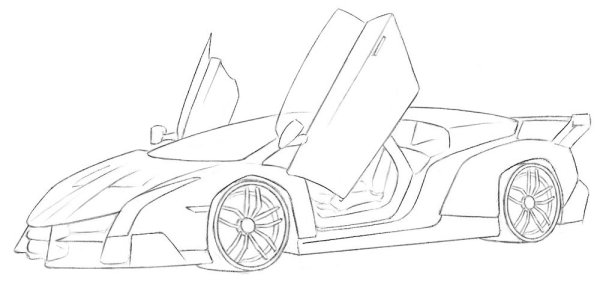 Раскраска Ламборгини Венено