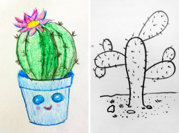 Кактус раскраска