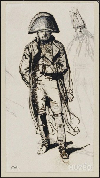 Бонапарт Наполеон на коне карандаш