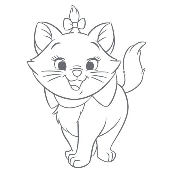 Кошечка карандашом для детей