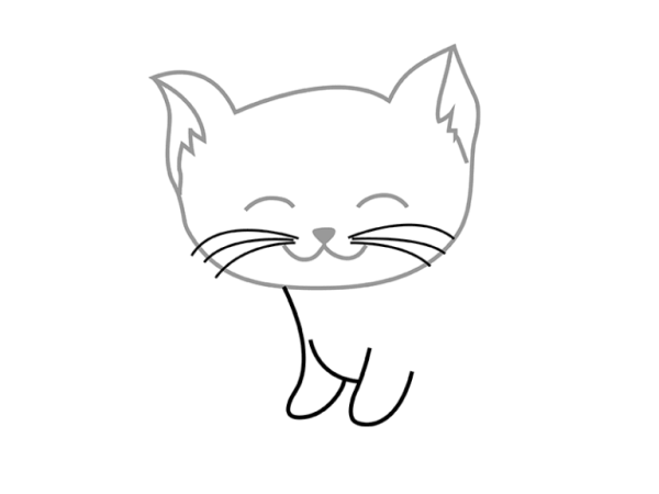 Котик рисунок для детей легкий