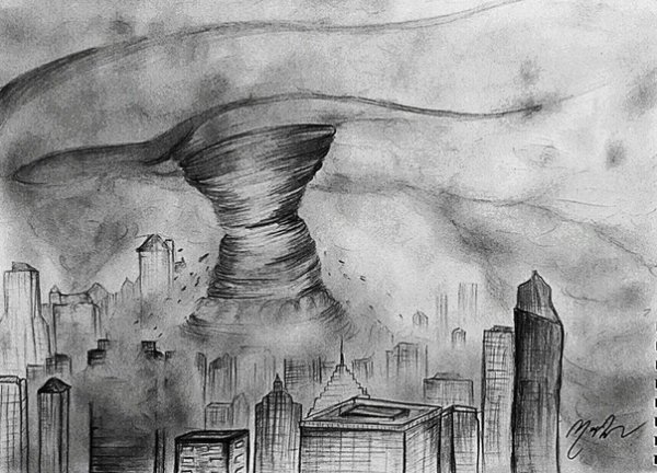 Смерч рисунок карандашом