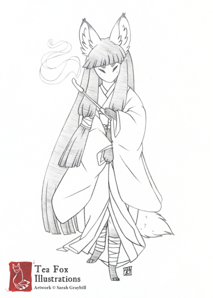 Кицунэ аниме скетч