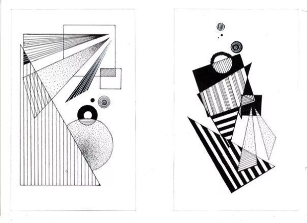 Графическая композиция из геометрических фигур