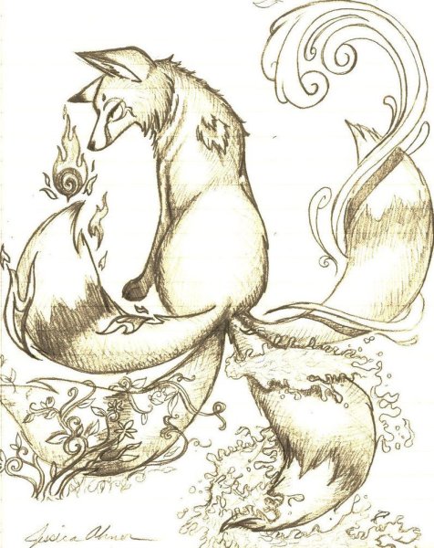 Кицунэ рисунок