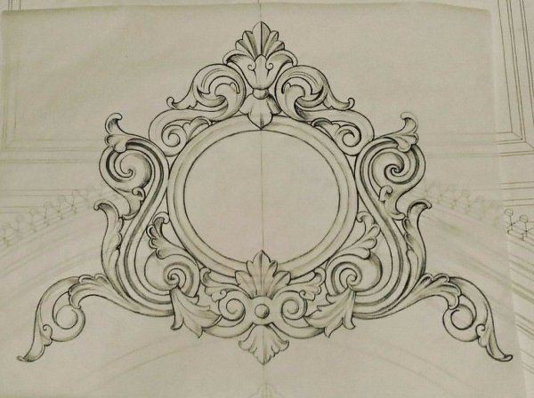 Акантовый лист эскиз для резьбы по дереву