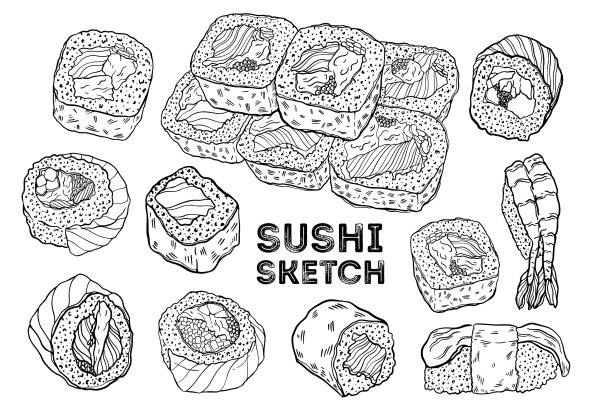 Суши скетч