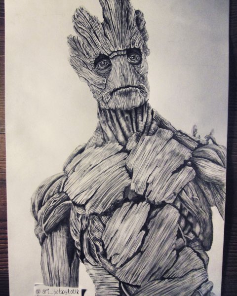 Грут Марвел рисунок