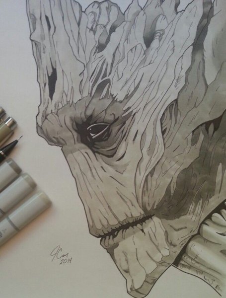 Грут Стражи Галактики карандашом