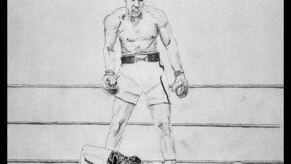 Мухаммед Али карандашом