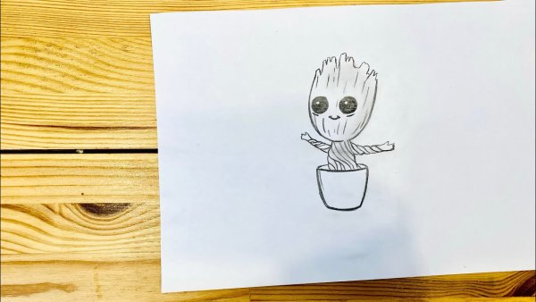 Грут рисунок карандашом легко