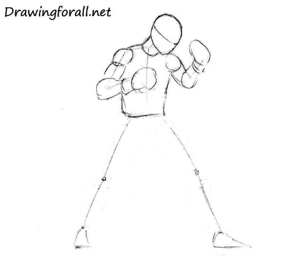Поэтапное рисование спортсмена