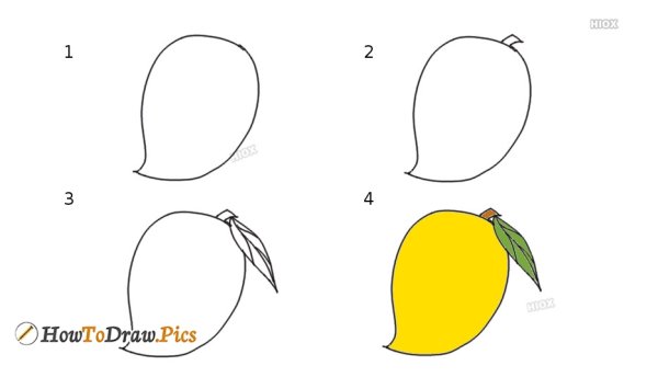 Рисунок манго поэтапно