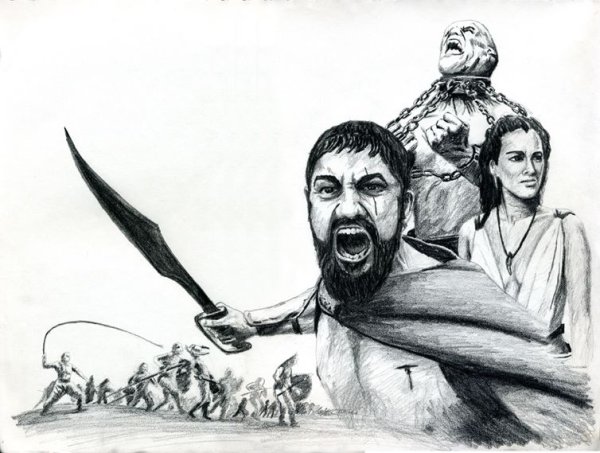 Леонид Спарта рисунок