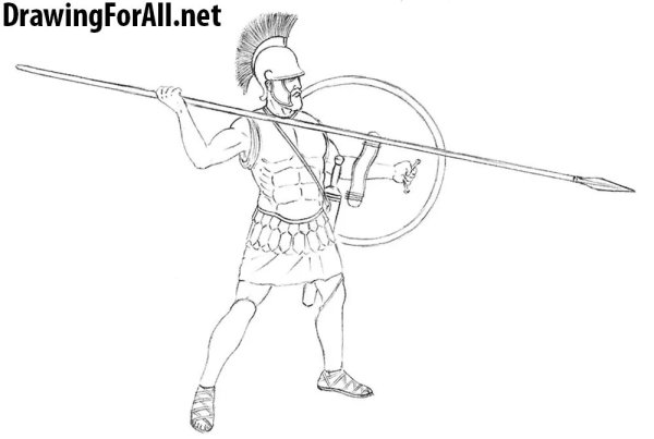 Воин древней Греции рисунок