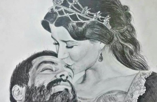 Портрет Михримах Султан карандашом