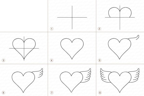 Нарисовать сердце карандашом