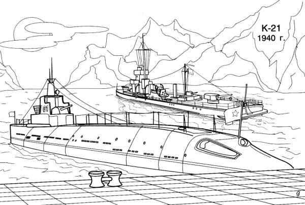 Подлодка карандашом