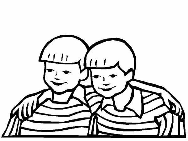 Близнецы раскраска для детей