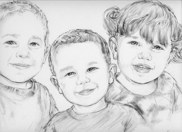 Портрет брата карандашом для детей