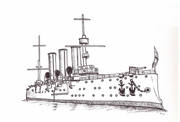 Крейсер Аврора Питер рисунок