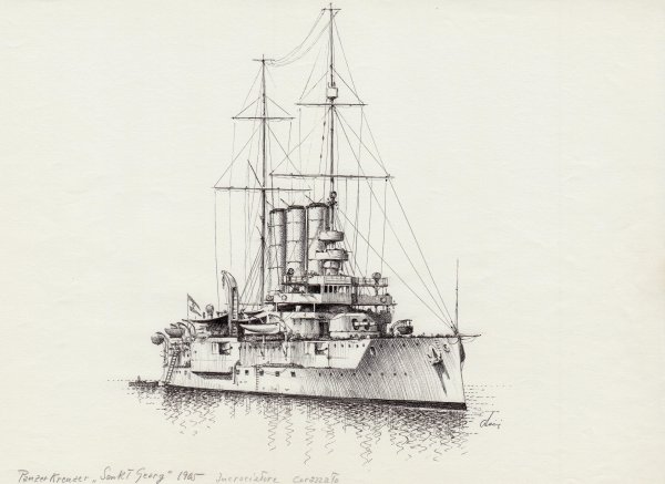 Раскраска для мальчиков крейсер Аврора