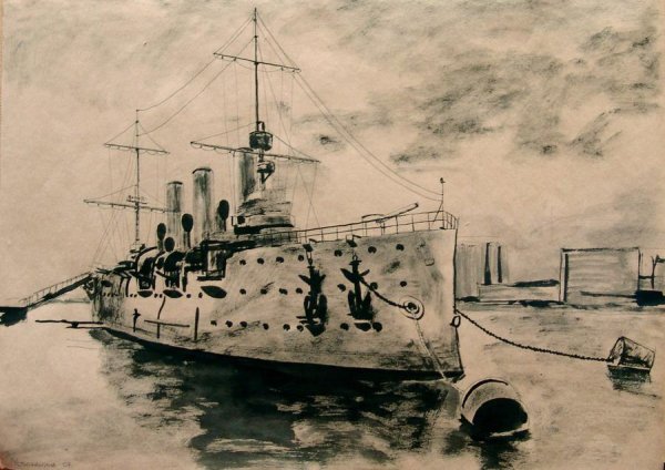 Крейсер Аврора раскраска