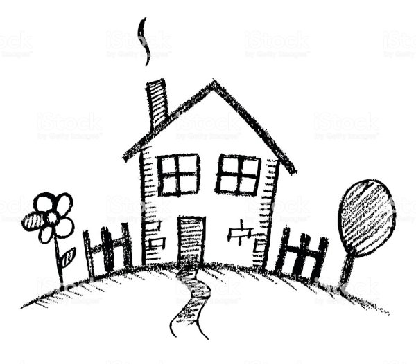 Зарисовки деревенских домиков